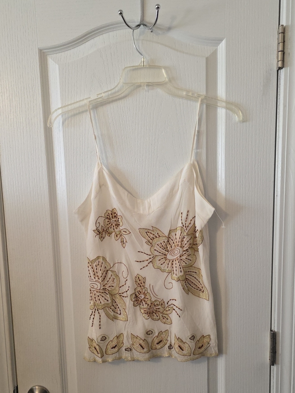 Uniform Embroidered Cream Floral Camisole